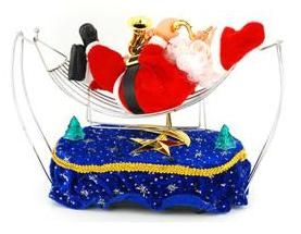 Papai Noel com Saxofone para Enfeite de Natal