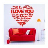 Adesivo de Parede Frases - Eu Te Amo em Várias Línguas