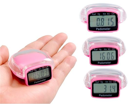 Pedômetro Multifuncional, display de LCD, cor rosa